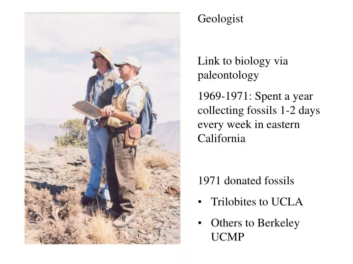 geologist link to biology via paleontology 1969