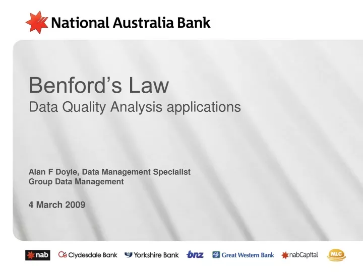 benford s law data quality analysis applications