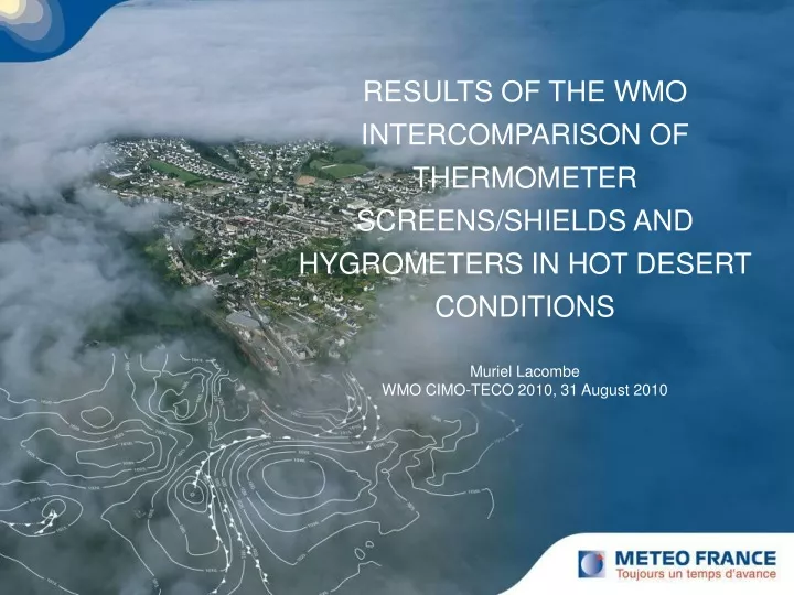 results of the wmo intercomparison of thermometer