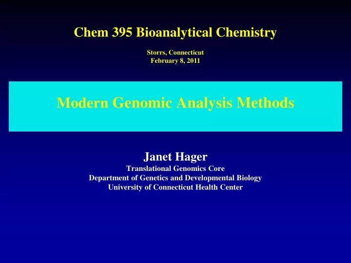 chem 395 bioanalytical chemistry storrs