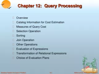 Chapter 12:  Query Processing