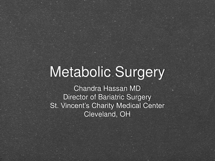 metabolic surgery