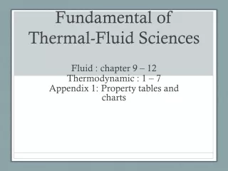 Fundamental of Thermal-Fluid Sciences