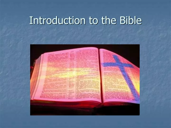 introduction to the bible
