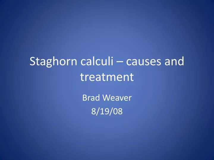 staghorn calculi causes and treatment