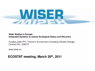 ECOSTAT meeting, March 30 th , 2011