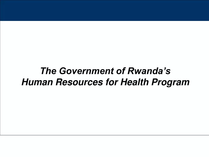 the government of rwanda s human resources