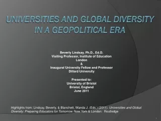 Universities and Global Diversity in a Geopolitical Era