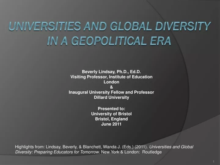 universities and global diversity in a geopolitical era