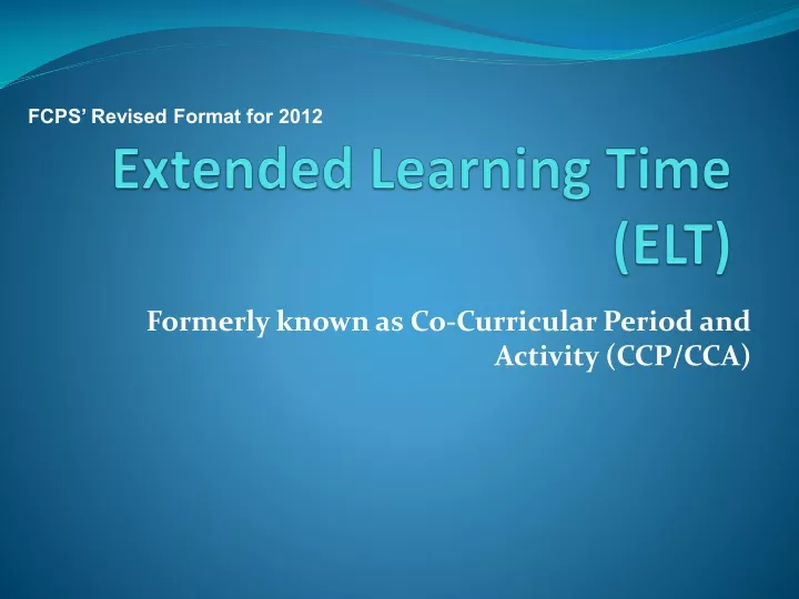 extended learning time elt