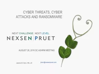 CYBER THREATS, CYBER ATTACKS AND RANSOMWARE