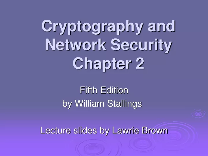 cryptography and network security chapter 2