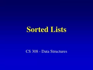 Sorted Lists