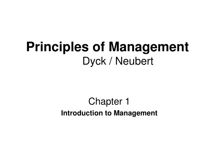 chapter 1 introduction to management