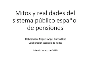 Mitos y realidades del sistema público español de pensiones