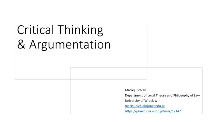 critical thinking argumentation