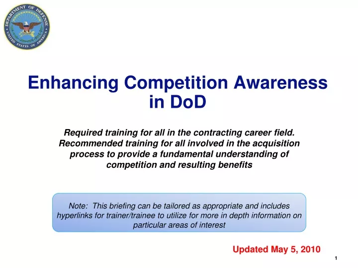 enhancing competition awareness in dod