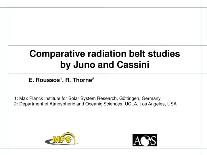 comparative radiation belt studies by juno