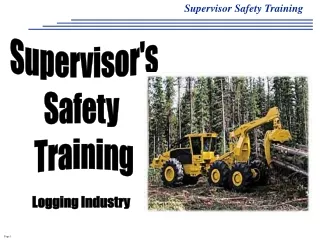 Supervisor's Safety  Training