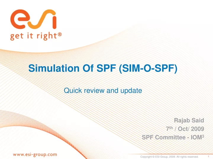 simulation of spf sim o spf quick review and update