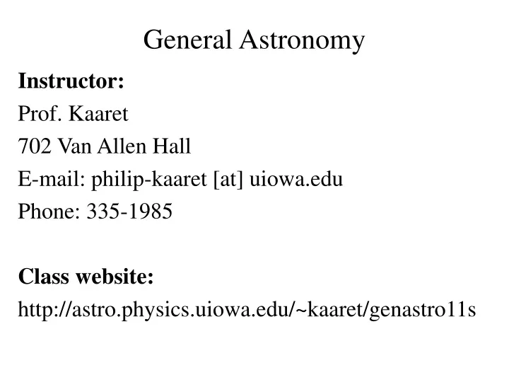 general astronomy