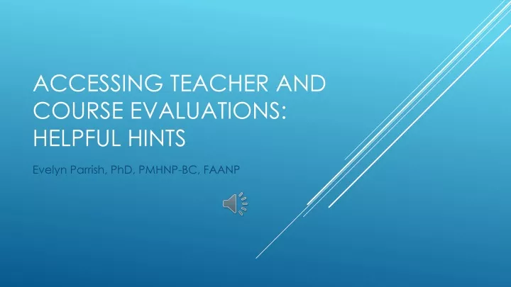 accessing teacher and course evaluations helpful hints