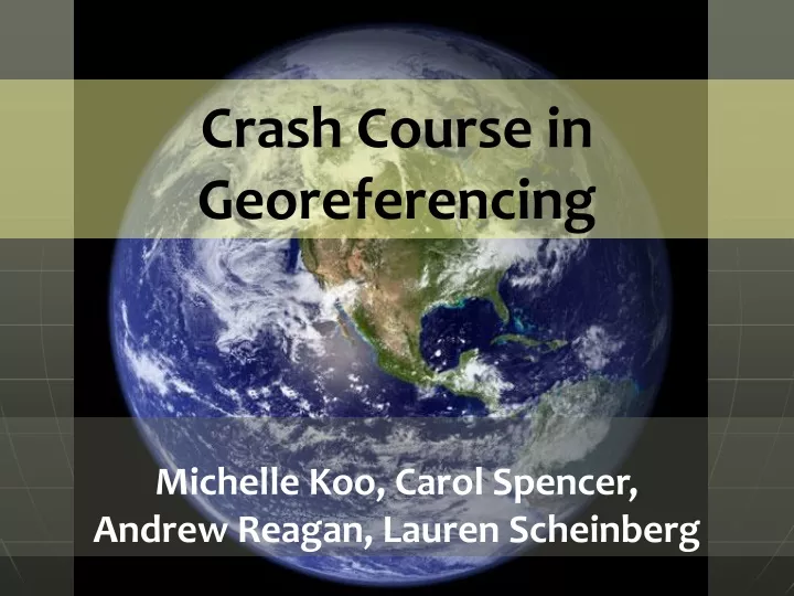 crash course in georeferencing