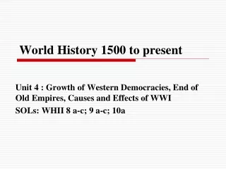 World History 1500 to present