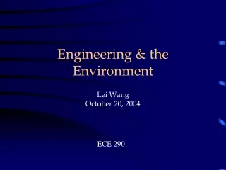 Engineering &amp; the Environment