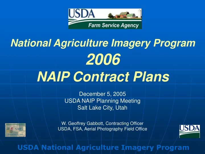 national agriculture imagery program 2006 naip contract plans