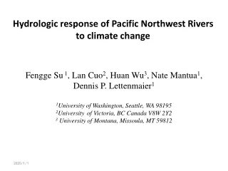 Hydrologic response of Pacific Northwest Rivers to climate change