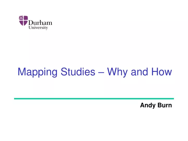 mapping studies why and how