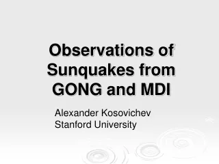 Observations of Sunquakes from GONG and MDI