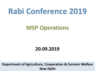 Rabi Conference 2019  MSP Operations 20.09.2019