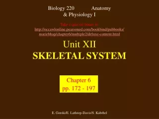 Unit XII SKELETAL SYSTEM