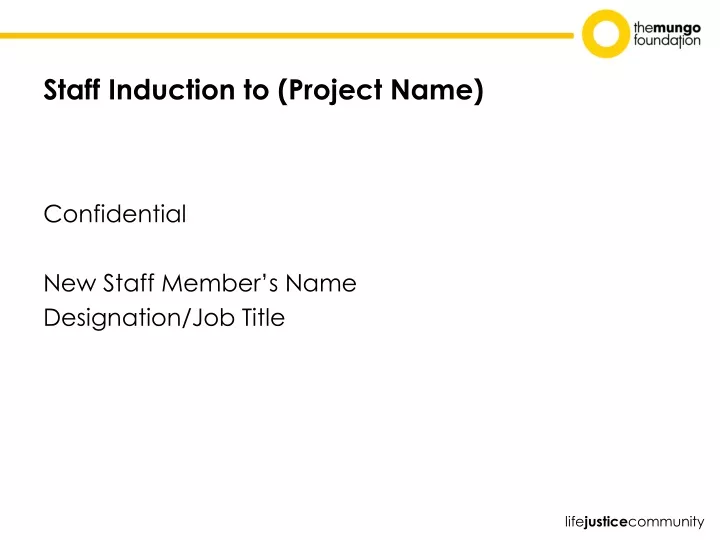 staff induction to project name