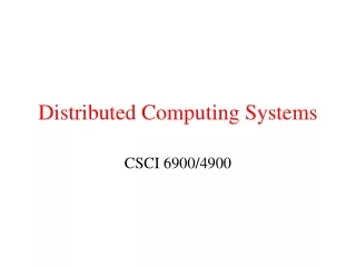 Distributed Computing Systems