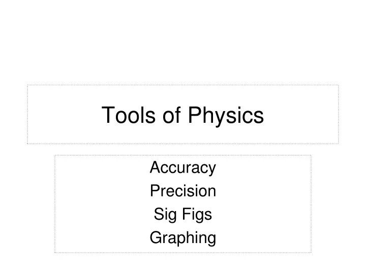 tools of physics