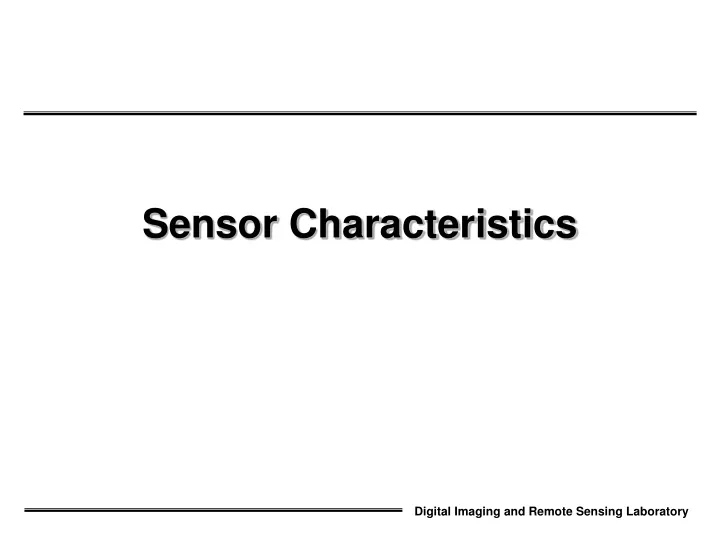 sensor characteristics