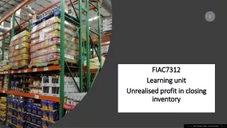 FIAC7312 Learning unit  Unrealised profit in closing inventory