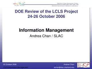 DOE Review of the LCLS Project 24-26 October 2006