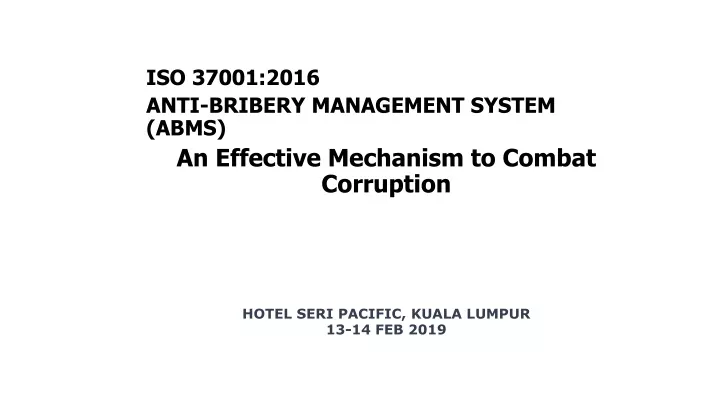 iso 37001 2016 anti bribery management system