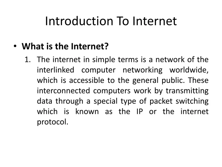 introduction to internet