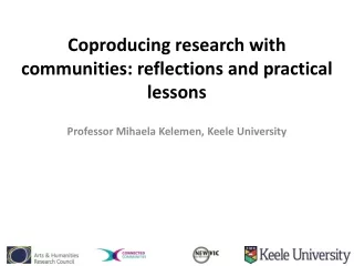 Coproducing research with communities: reflections and practical lessons