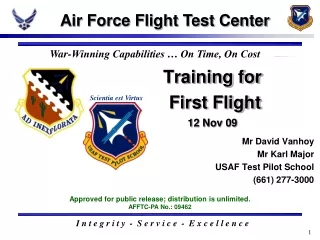 Training for  First Flight  12 Nov 09