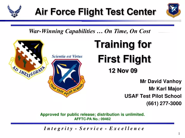 training for first flight 12 nov 09