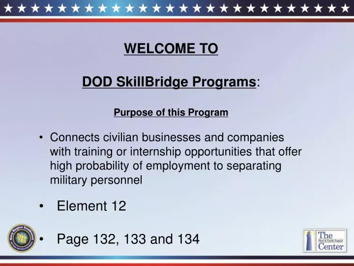 welcome to dod skillbridge programs purpose