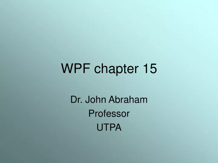 wpf chapter 15