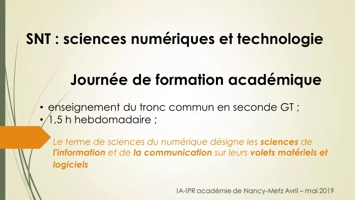 snt sciences num riques et technologie