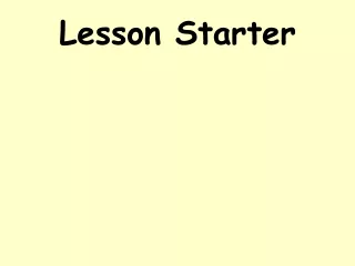 Lesson Starter